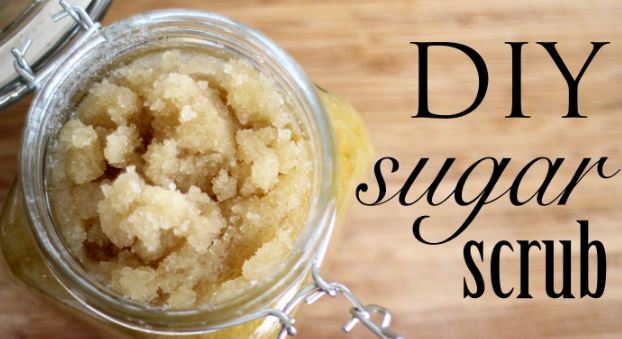 Make a DIY sugar scrub to remove stretch marks fast.