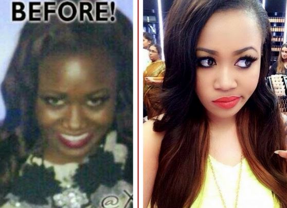 Kenyan celebrity before and after lightening her skin